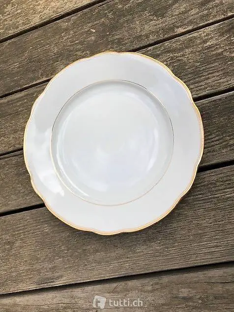 Teller/Platte mit Goldrand
