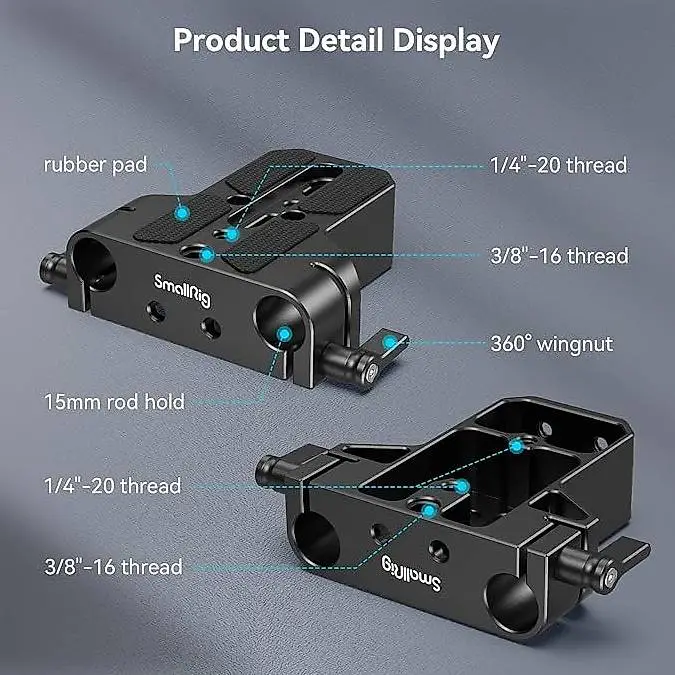 Stabile Grundplatte für Kameras 8x8x2,6 cm, 171 g