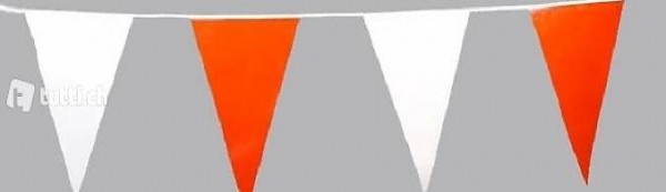 XL Wimpelkette rotweiss 10m. 30 Wimpel