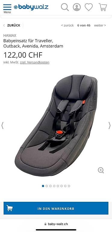 Babyschale für Veloanhänger