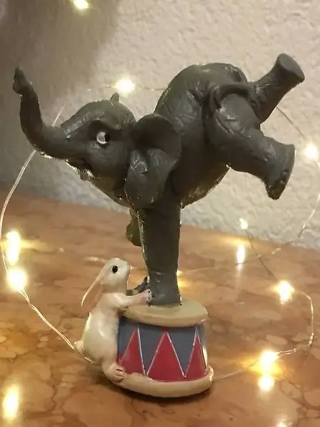  Elefant mit Hase Zirkus Nostalgie repro antik