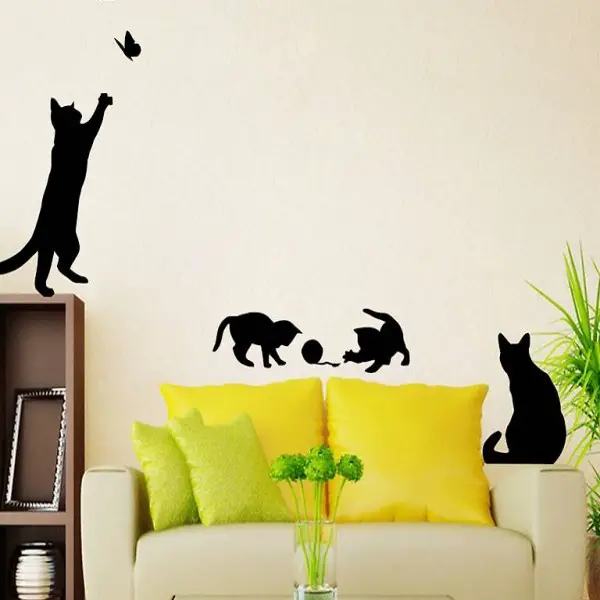 Büsi spielend - Wandtattoo