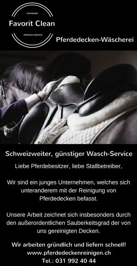 Pferdedeckenwäscherei mit gratis Abhol- und Bringservice