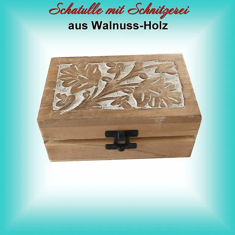 Schatulle / Schatztruhe aus Walnuss-Holz