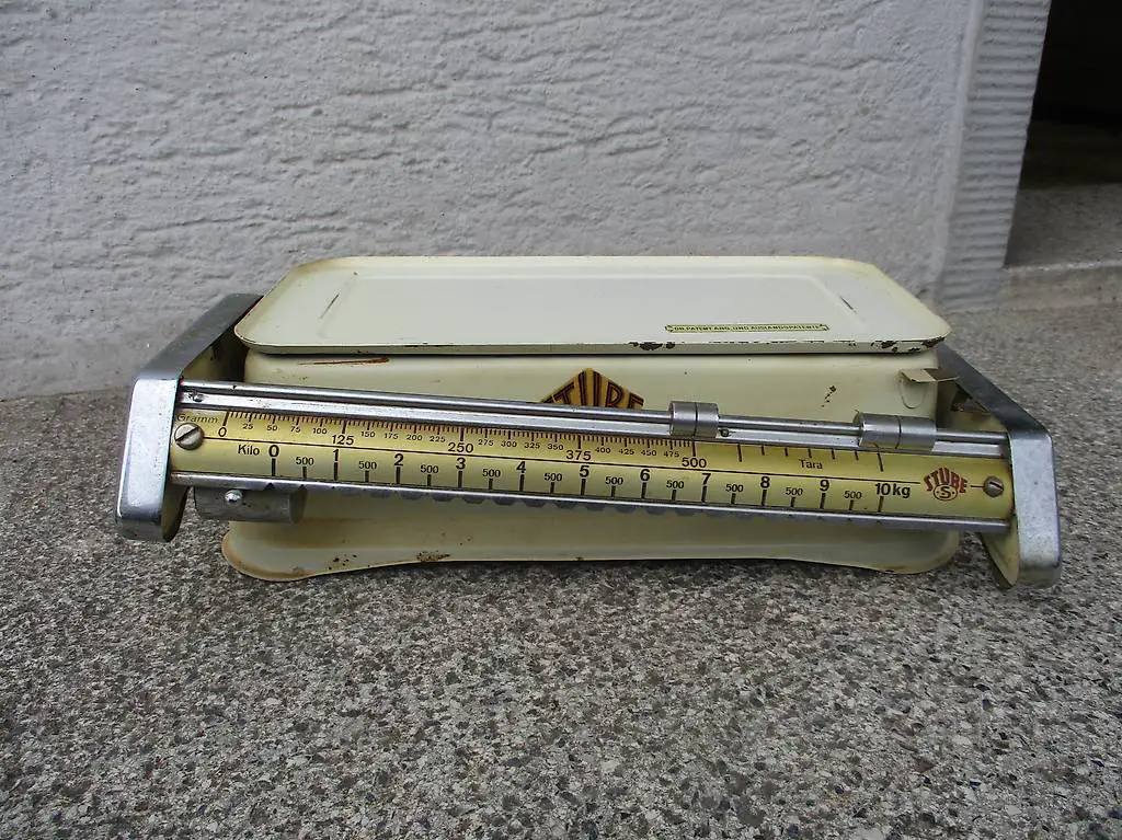 Vintage-Waage STUBE 50er 60er Metallblech - Retro-Hammer