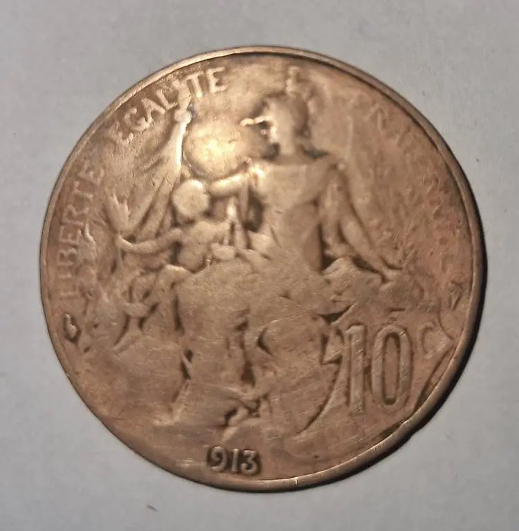 Alte Münze 1913, 10 centimes