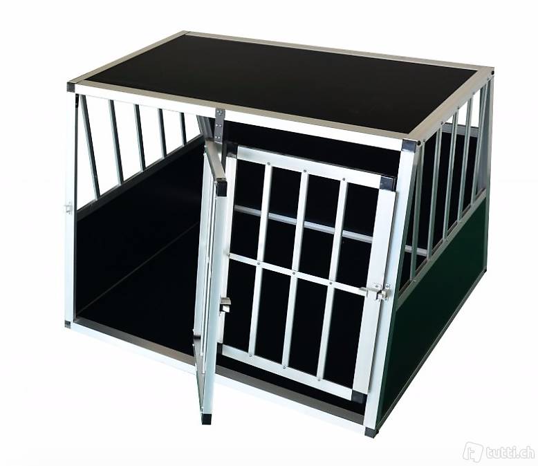  Doppelhundebox geneigte Rückseite schwarz