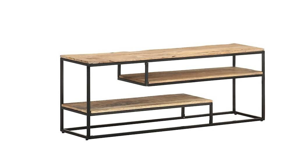 TV-Schrank 130x30x45 cm Raues Mangoholz