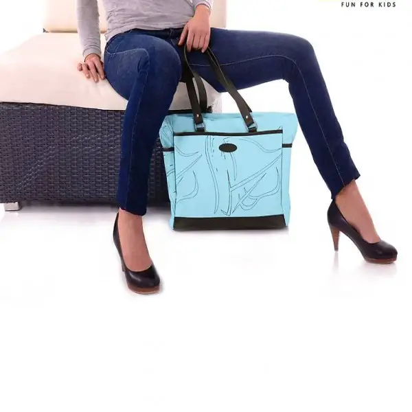  Trendige Wickeltasche "Sammy Bag" blau, Fabrikneu