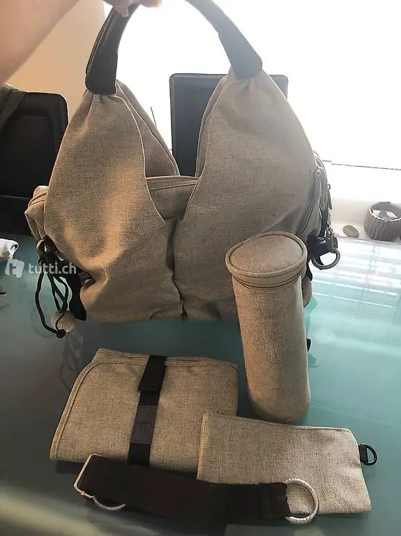 Lässig Wickeltasche neckline beige meliert neu