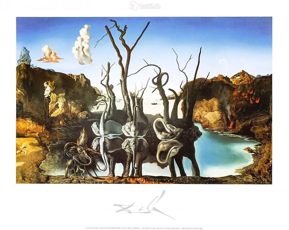  Salvador Dalì - Cygnes Réfléchis en éléphants