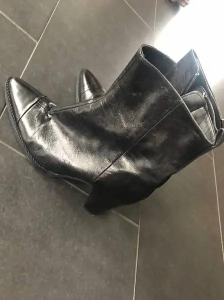 Leder Stiefelette Gr 39 schwarz