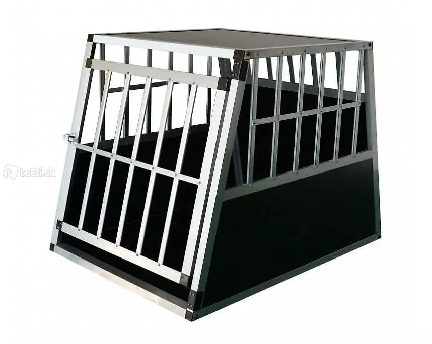  Alu Hundebox geneigte Rückseite gross schwarz