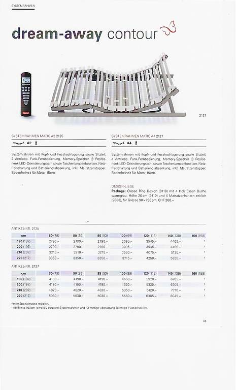 roviva dream-away contour matic A2 - statt VP CHF 2790.-