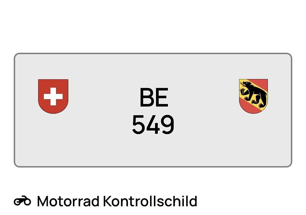 Kontrollschild / Nummerschild BE 549 Motorrad