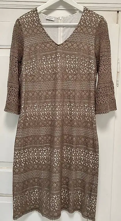 Spitzenkleid mit 3/4-Ärmeln von Gerry Weber, schlamm, Gr. M