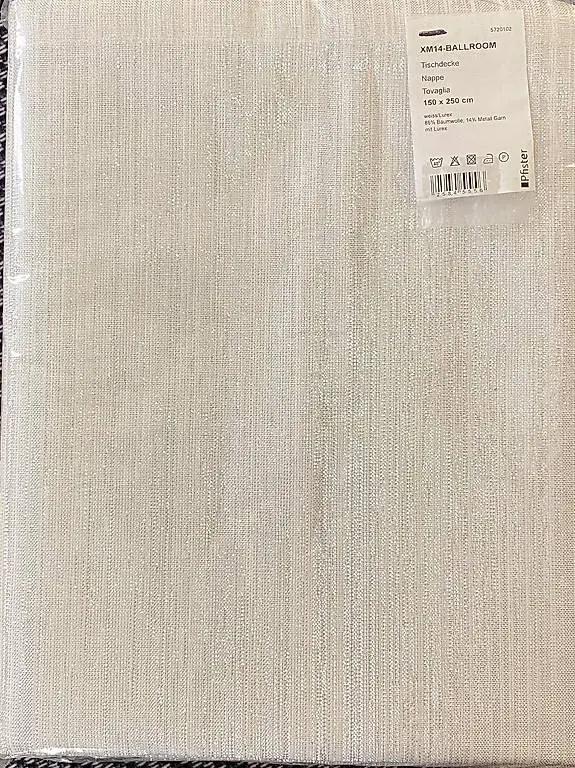 Tischdecke von Möbel Pfister, weiss/lurex, 150x250 cm.