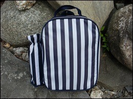 Petit sac à dos isotherme bleu et blanc en synthétique, neuf