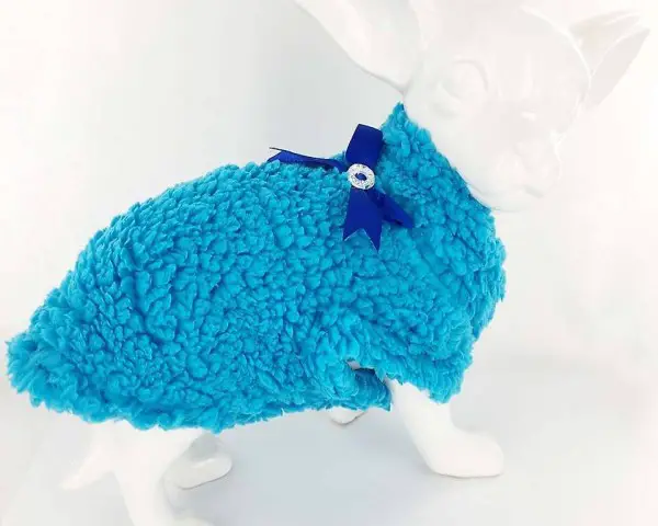  F+M Flauschijacke CYAN für chihuahua