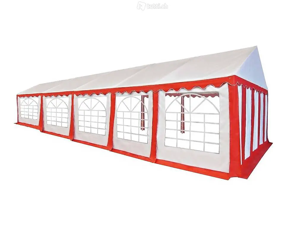  PROFI Festzelt / Partyzelt PVC 5 x 10 Meter rot, HEBU-Tent