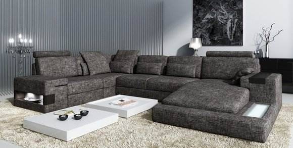  Ecksofa Couch Polster Wohnlandschaft Eck Garnitur Ecke 9726