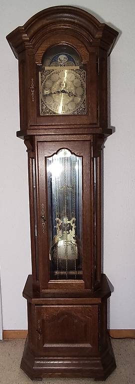 Wohnraum, Uhr, Eiche, 3 Melodien, Mondphase, Schmuck