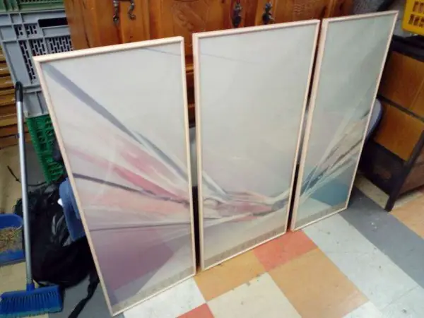 Ein älteres grosses hohes modernes Bild in 3 Teilen