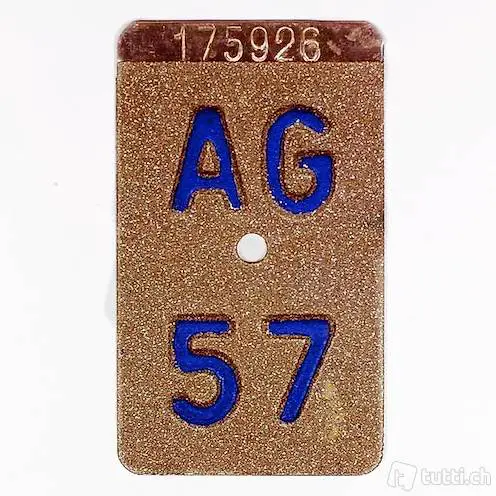 Velonummer AG 1957 / Kanton Aargau