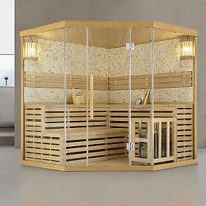 Saunakabine Sauna Tessin200 Naturstein + Saunaofen