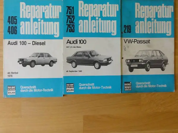 Reparaturanleitungen Audi 100 und VW Passat