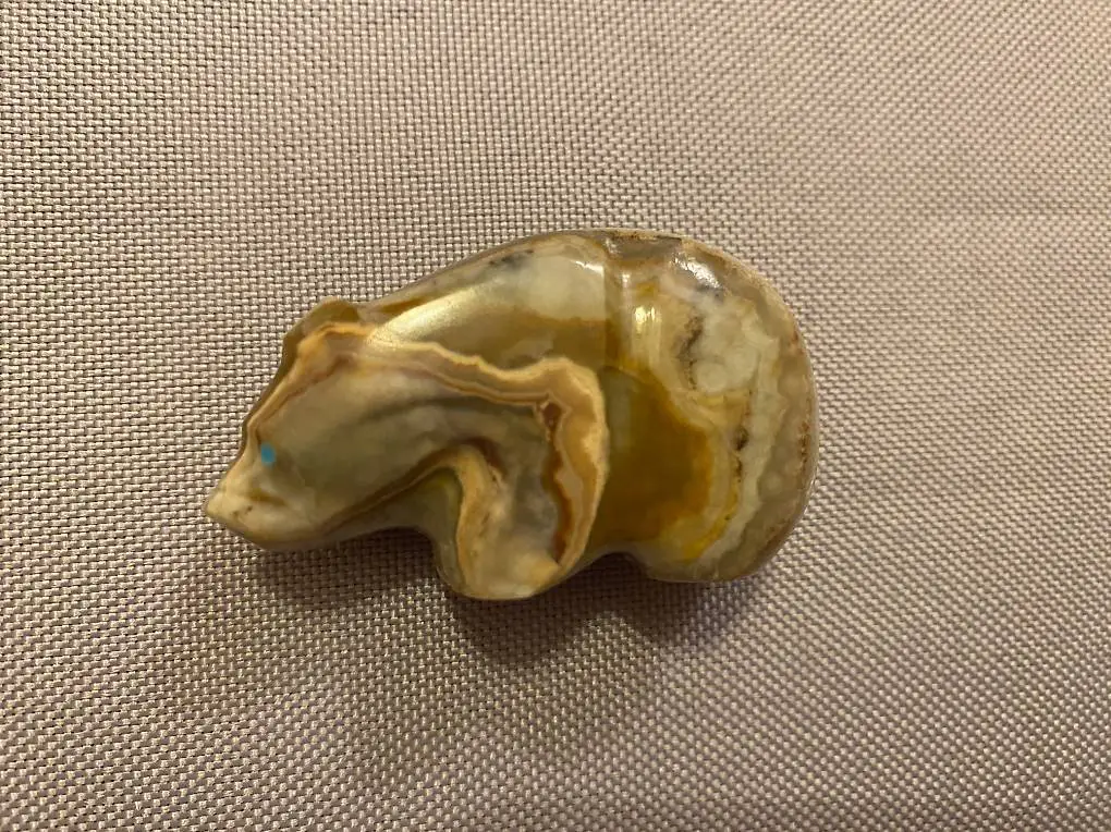 Bär Speckstein mit Türkis Krafttier Totem Tier indianisch