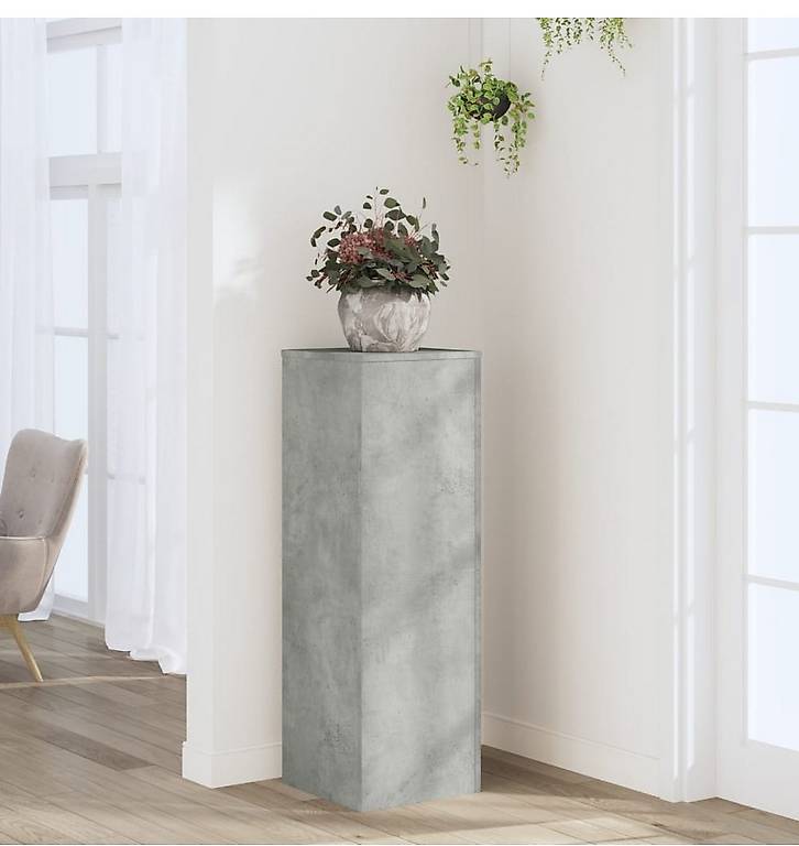 Pflanzenständer Betongrau 33x33x100 cm Holzwerkstoff