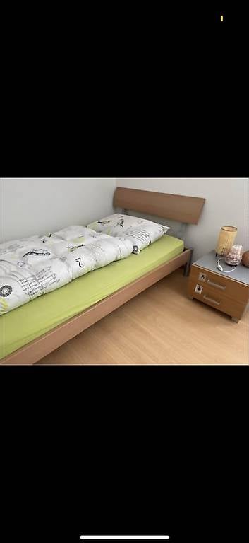 Einzelbett inkl. Matratze 120x200cm und Nachttisch