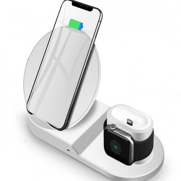  iPhone 3 in 1 Wireless Ladestation (7.5W / 10W) Weiss