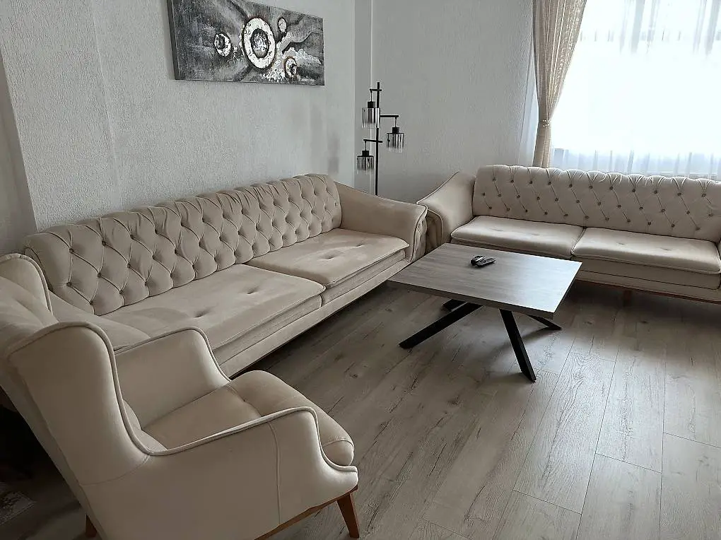 Couchgarnitur 4+3+1+1 Beige mit Schlaffunktion