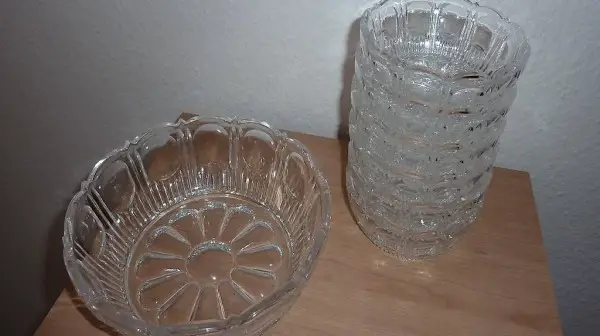 kristal schale und teller