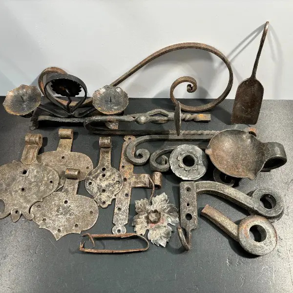 >top: set antike beschläge scharnier kerzenständer eisen