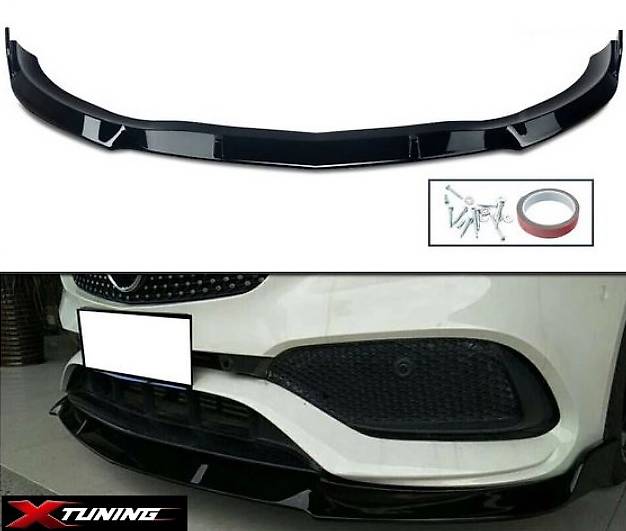 mercedes w117 c117 cla front spoiler bb schwarz splitter lip