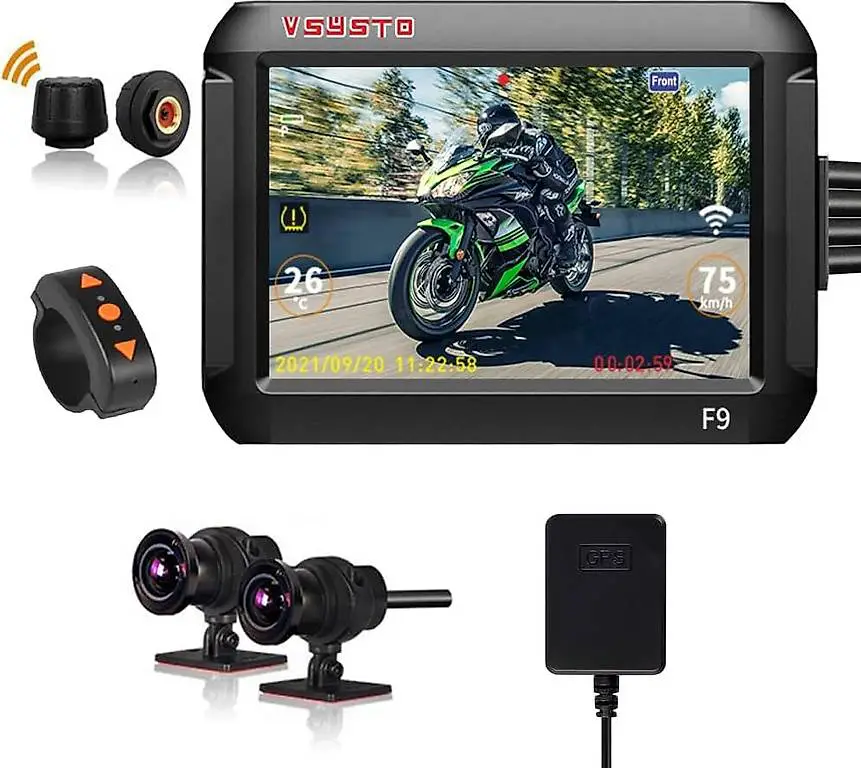 VSYSTO Motorrad Dash Cam Reifendrucküberwachungssystem Parkü