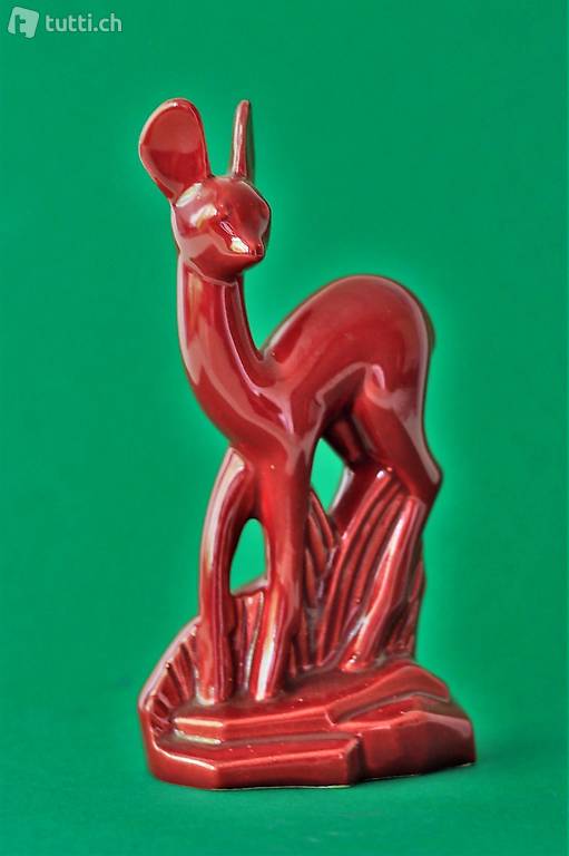 Französische Keramik "Reh" Faience, Vintage Art Deco