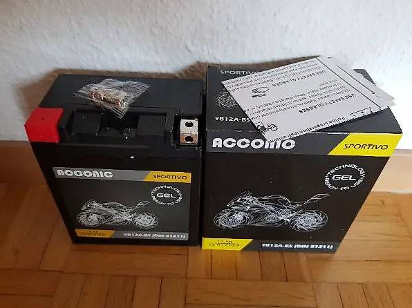 Motorradbatterie, YB12A-A, Gel, NEU, auch SA / SO
