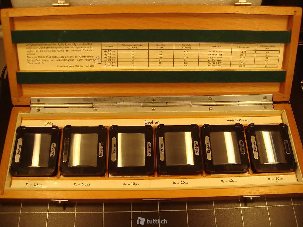  Oberflächen Rauheit Mess Muster Drehen Rz, Rt, Ra, Rp