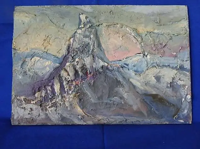 Gemälde MATTERHORN 30 x 20,5 cm. Bild. Unikat