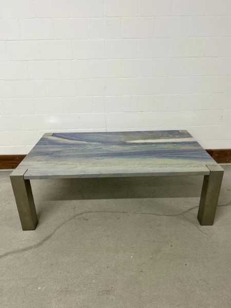 Sofatisch Azul macaubas Marmor brasilianischer Edelstahl