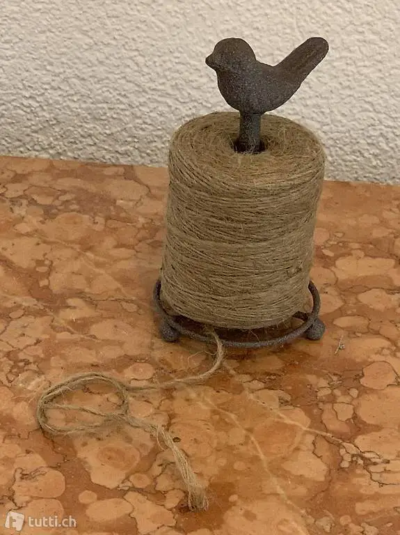  Schnurhalter mit Vogel Eisenguss praktisch u.sehr dekorativ