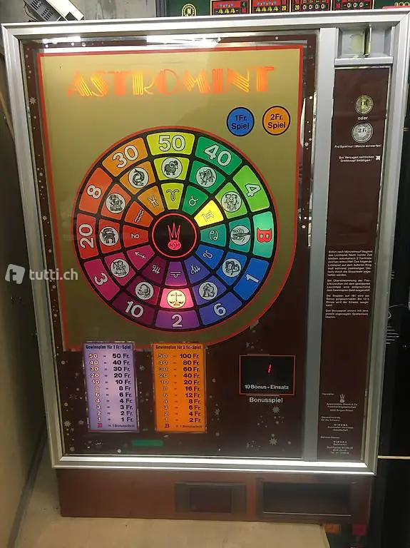 Lagerverkauf seltener Geldspielautomat Astromint 1 u 2 Fr