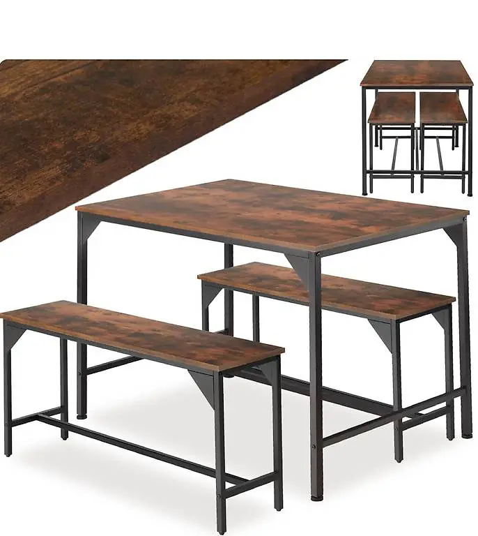 Sitzgruppe Bolton Industrial Holz dunkel, rustikal