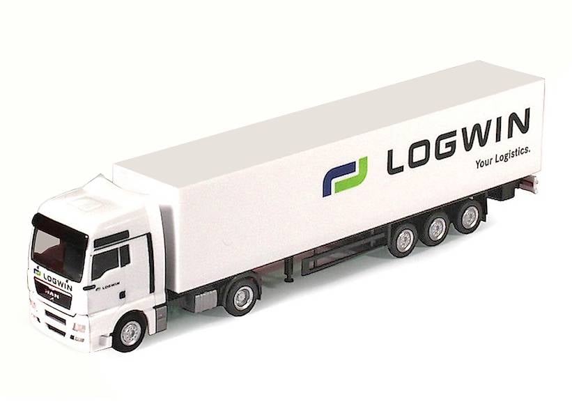 1:87 herpa - logwin (ch) - man tgx xlx - koffer-sz