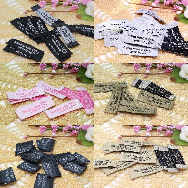 Label "Hand made with love" / 6 Farben Auswahl /10 Stk. 4.50