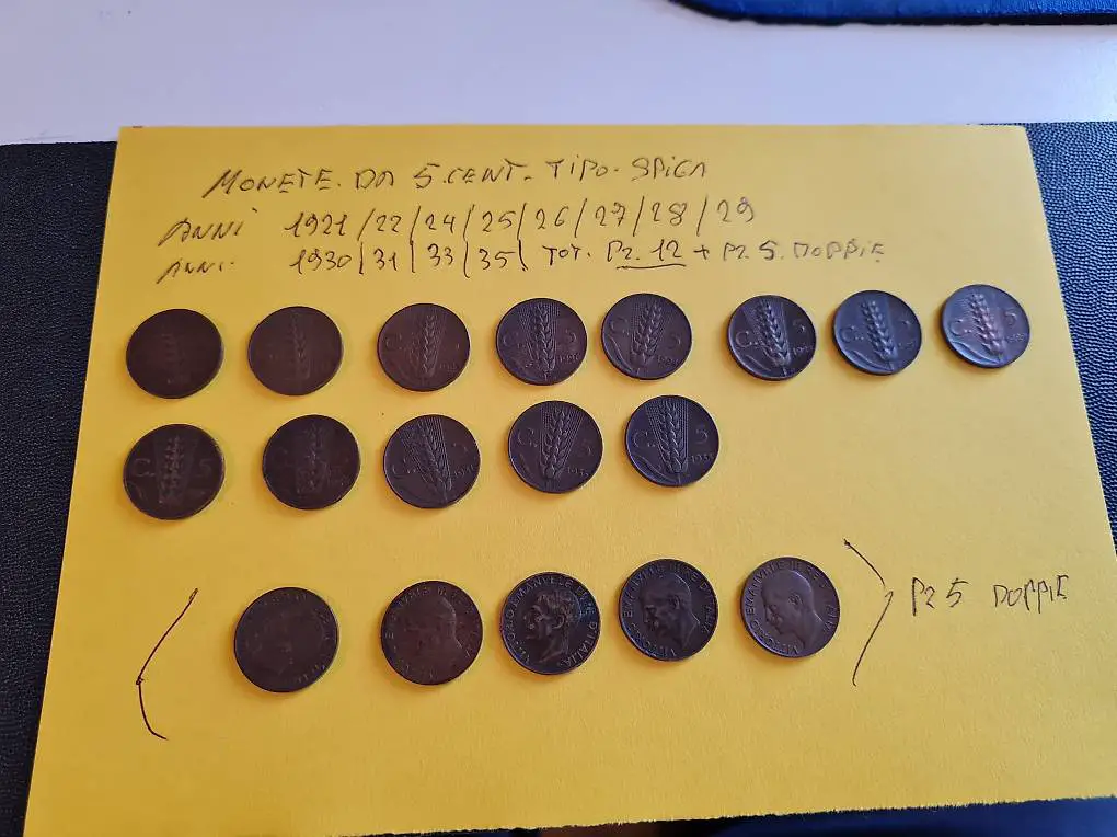 pz 18 Rare monete da 5 cent .tipo Spiga
